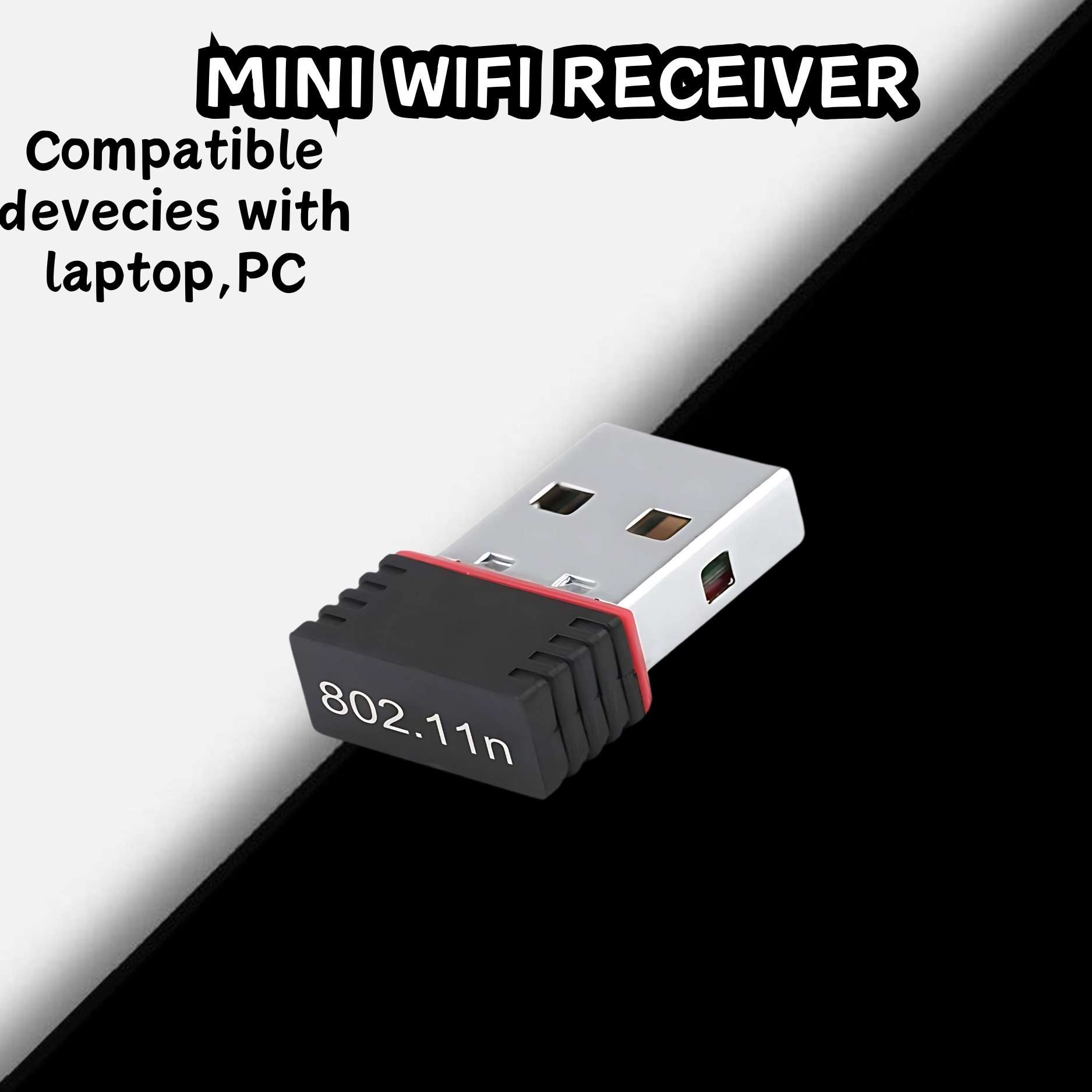 FRONY (Wi-Fi Receiver) with Multi-Device Connectivity For All Pc System and LaptopA160 USB Adapter image 1