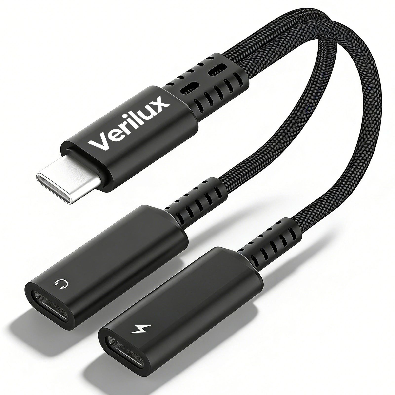 verilux USB C audio and charging splitter cable 2 in 1 with fast charging support USB Adapter-picture-32