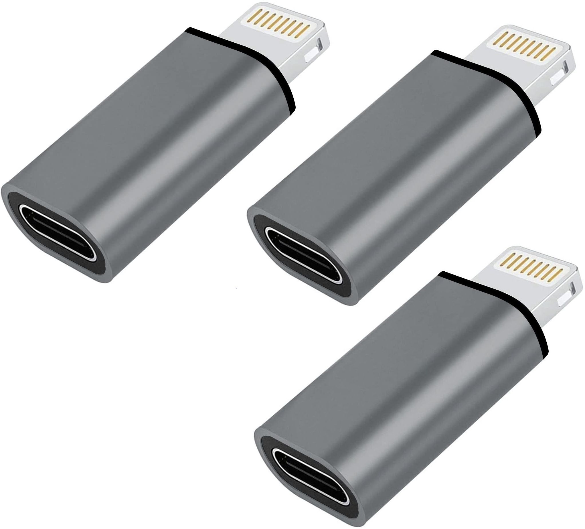 FKU (3PC) USB C Female to Lightning Male Adapter for iPhone USB Adapter-image-39