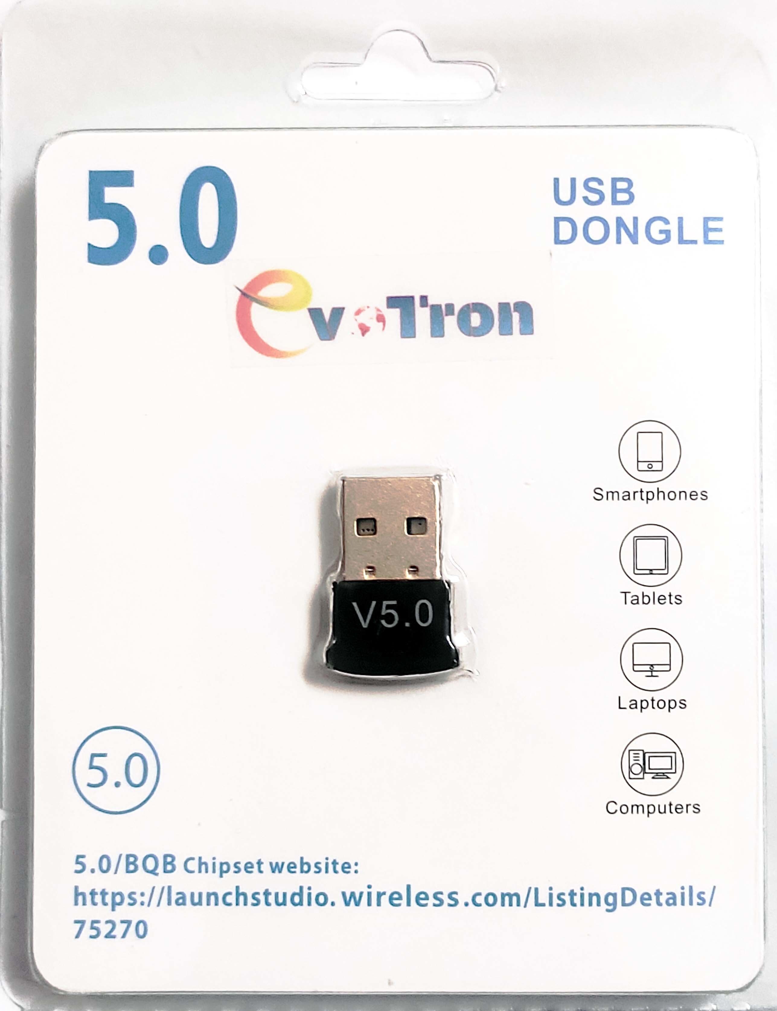 EvoTron Bluetooth v5 for Only Computer USB Adapter