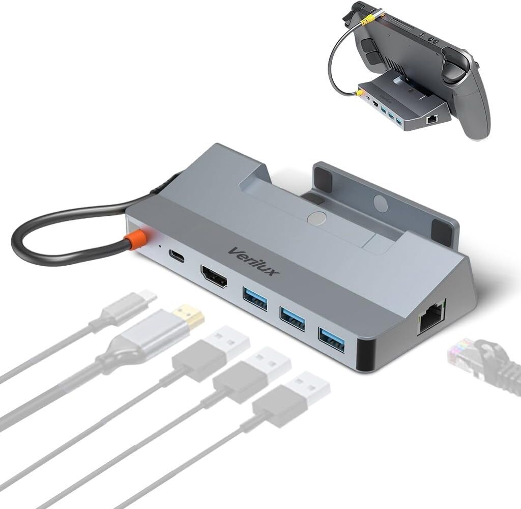Zomei USB Hub Dock for Steam Deck 6 in 1 Stand with USB 3.0 4K 60Hz PD 100W Charge USB Adapter-image-2