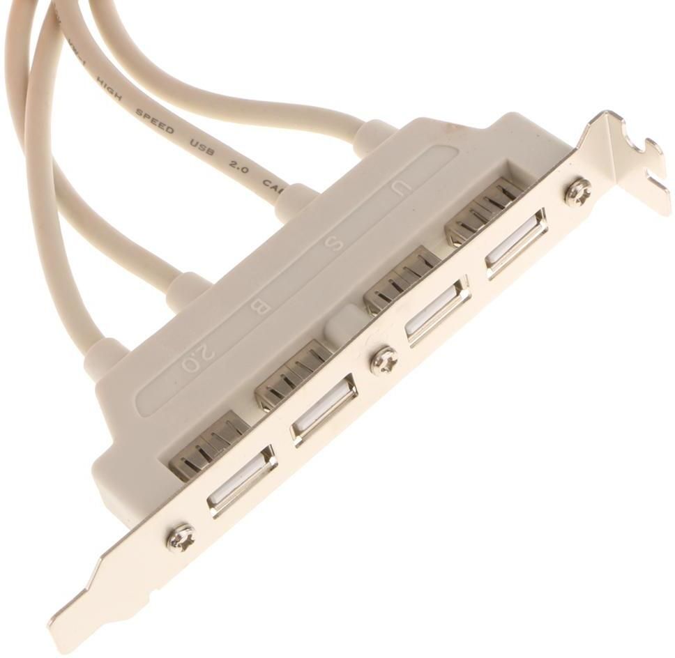 Lyla Dual 10Pin Motherboard Header to 4 Port USB2.0 Back Panel Slot Bracket Cable USB Adapter-image-48