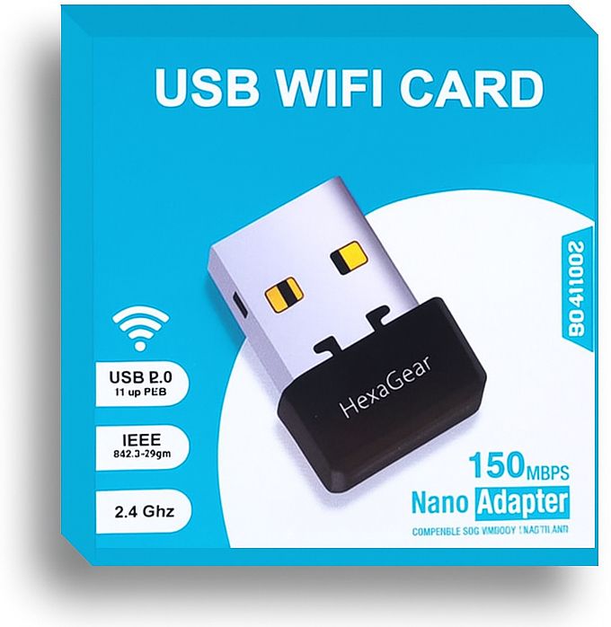 HexaGear Wireless WiFi Adapter Plug & Play for Laptop Computer and PC Stable Connection USB Adapter-image-1