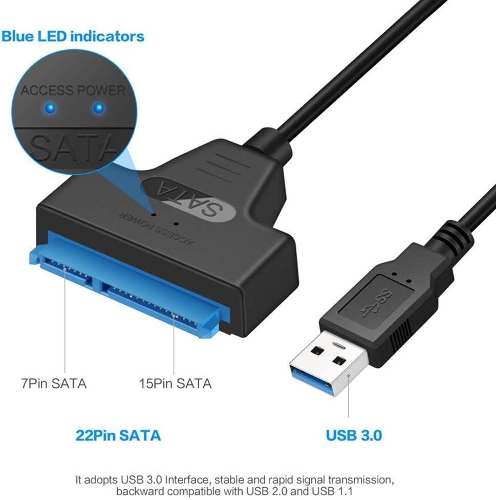 VOOCME SATA to USB 3.0 Cable, USB to SATA III Hard Drive Adapter for 2.5 USB to SATA III Hard Drive Adapter USB Hub-image-17