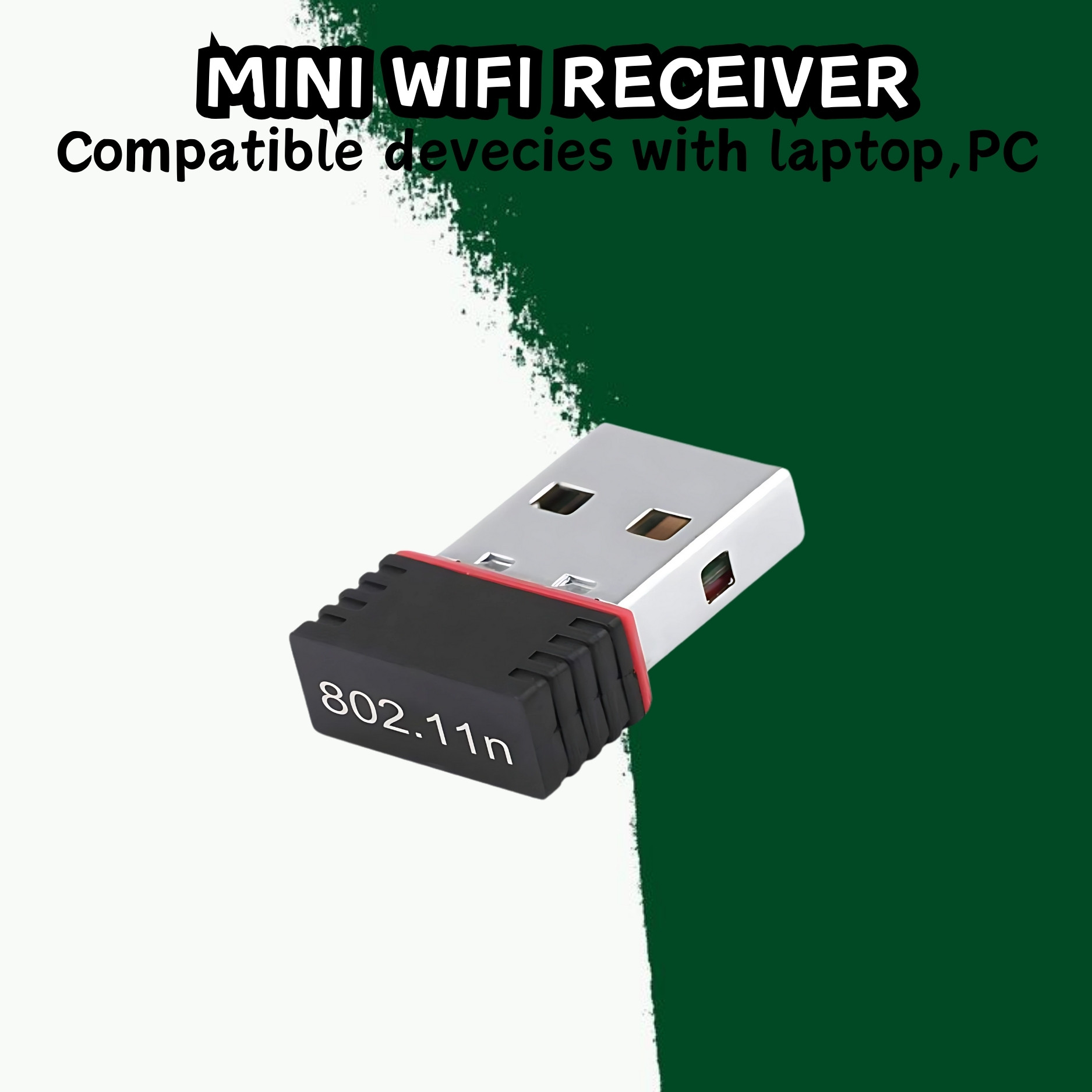 SACRO (Wi-Fi Receiver) with Multi-Device Connectivity For All Pc System and LaptopF468 USB Adapter image 1