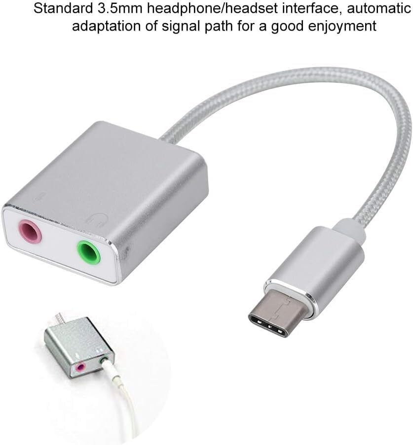 GENIUSGRAWTH Type C Audio Adapter External Sound Card PC and Laptop 3.5mm(1/8 inch) Headphone Yes Internal Sound Card-image-24