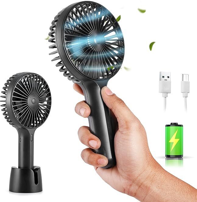 Refulgix 1500Amh Mini Portable Fan - Powerful Brushless Motor, Large Blades, 3-Speeds, Noise-Canceling Design, Detachable USB Fan-image-35