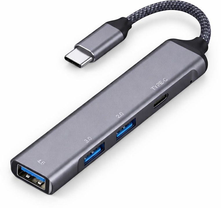 JAZX USB Type-C Hub 4 Port (3 USB + 1 Type-C) Multiport Adapter for Laptop, MacBook OTG Supported Phones USB Hub-picture-33