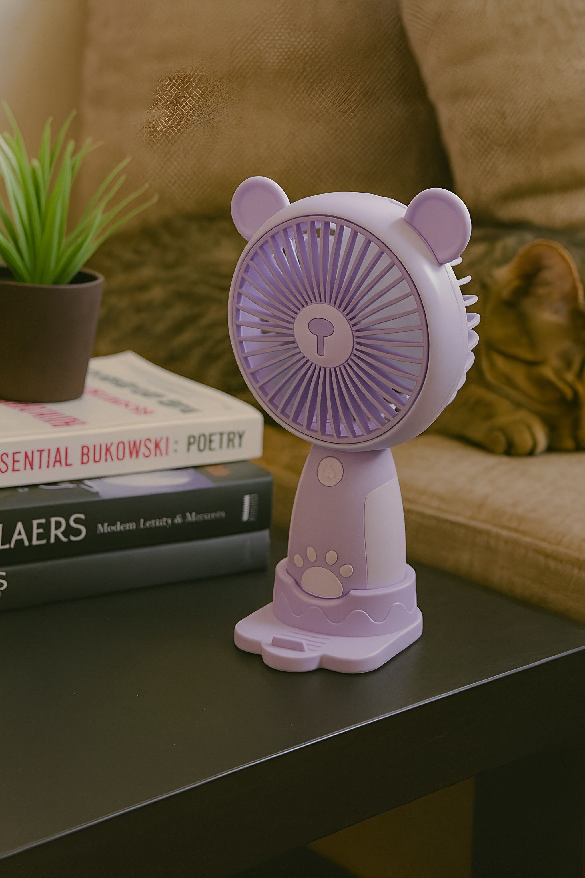 WOYR 3 Speed Portable Fan Rechargeable with stand|Small Fan Portable Fan Rechargeable Fan-image-44