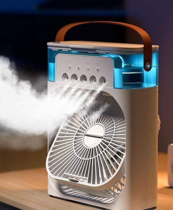 SLIPCARE USB Portable Mini Air Cooler Fan, 3 Wind Speeds Spray + 7 Color LED Light - S131 Personal Desk AC Cooler with Water Tank Fan for Home Office Bedroom Travel S131 USB Air Cooler-image-38