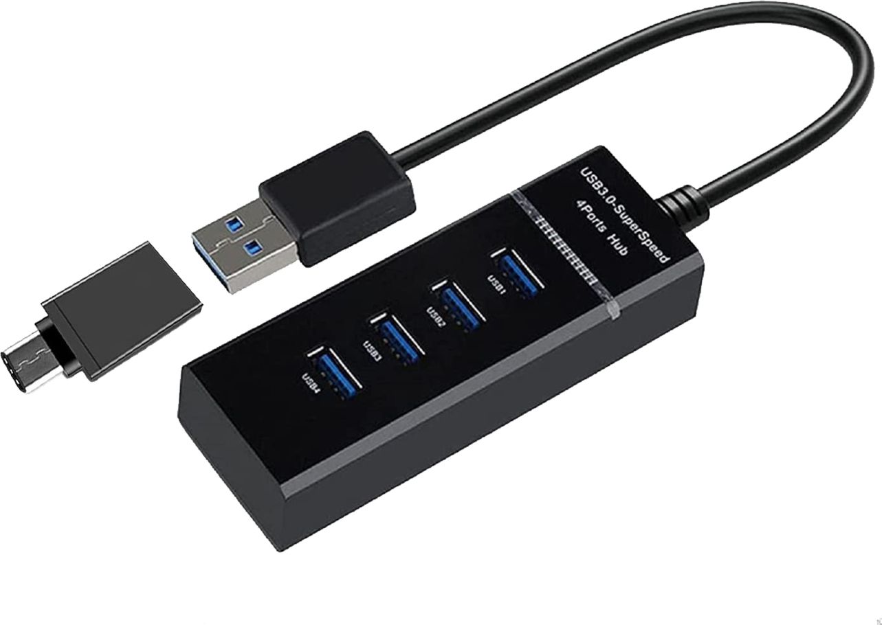 ADZOY 4 Port USB Hub 3.0 with 6 Inch Long Cable for Laptop/PC/MacBook USB Hub 4_Port_3.0_High_Speed_USB_Hub USB Hub-image-3