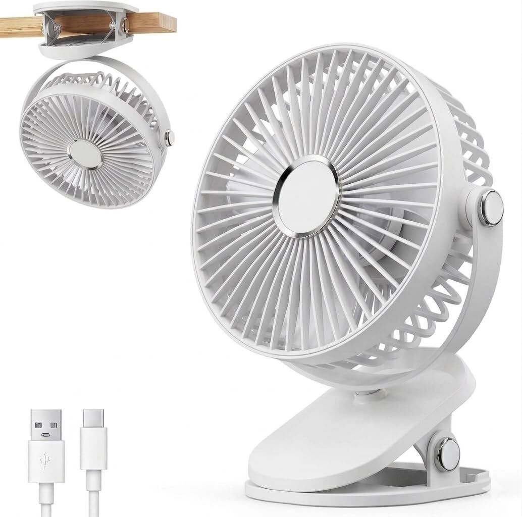 PMP TOY BAZAR 6 Inch Rechargeable Desktop Mini Clip Fan Portable High Speed Table Fan with 5 Speed Modes Rechargeable Fan-image-47