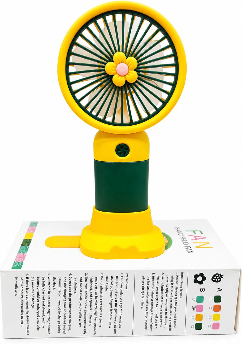 SHIVA Portable Rechargeable Mini Fan for Kids & Adults Cute- Desk Fan with Stand, Battery Operated USB Fan-image-43