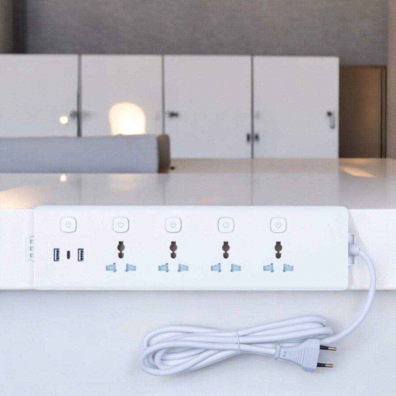 PLUSESTORE 4 Socket Extension Board with Individual Switches & USB Charging Port 7in1-17 USB Hub-image-47