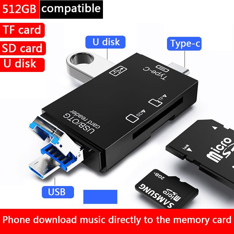 Foxne Point All-in-One Portable USB Card Reader with Type-C, Micro USB & SD/TF Slots Card Reader-image-44