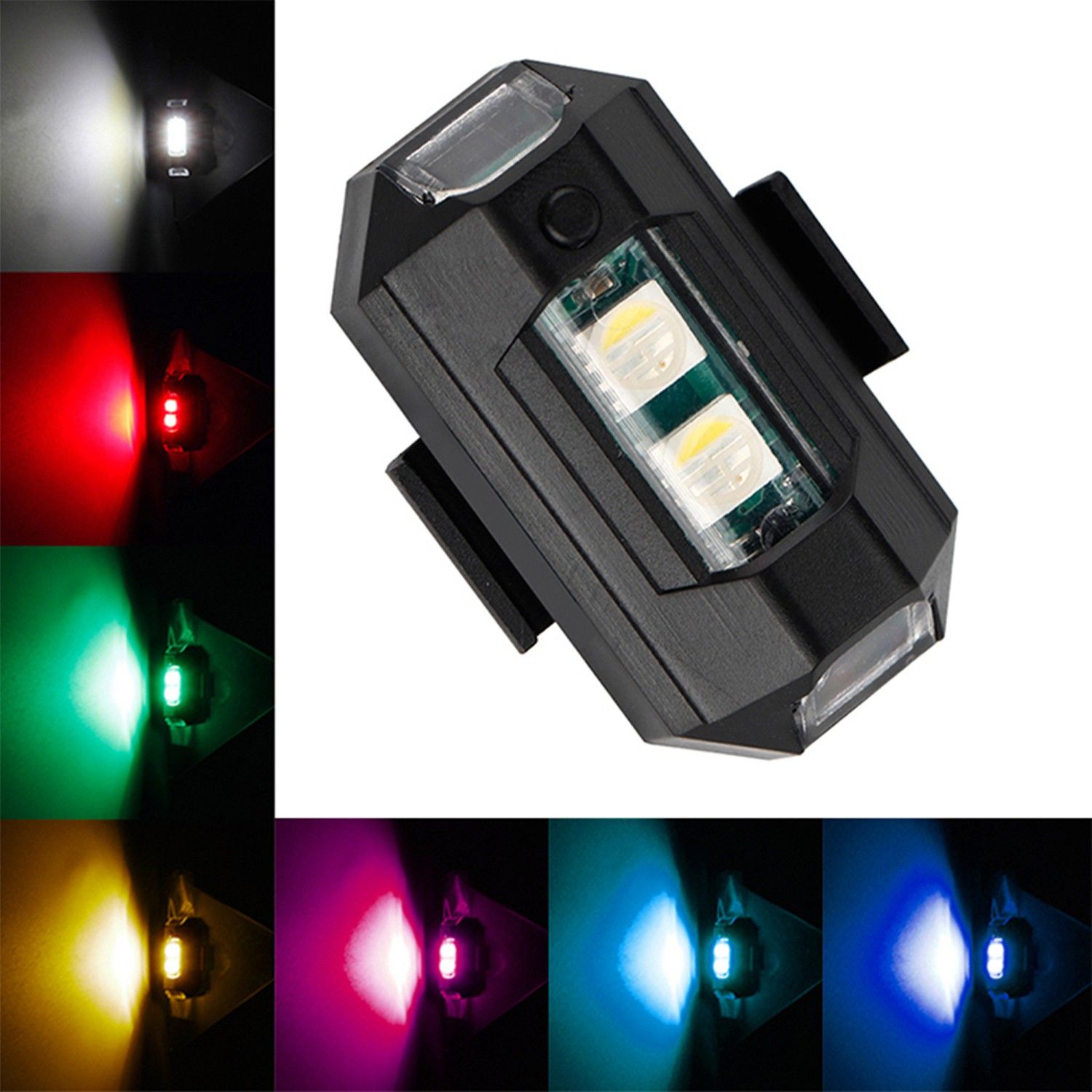 WRADER Aircraft Vehicle Light for Drone Helmets Bike Cars and Number Plate with 7 Different Color Lights and Flashing Mode Small LED Light Helmet and Drone Led Light-image-48