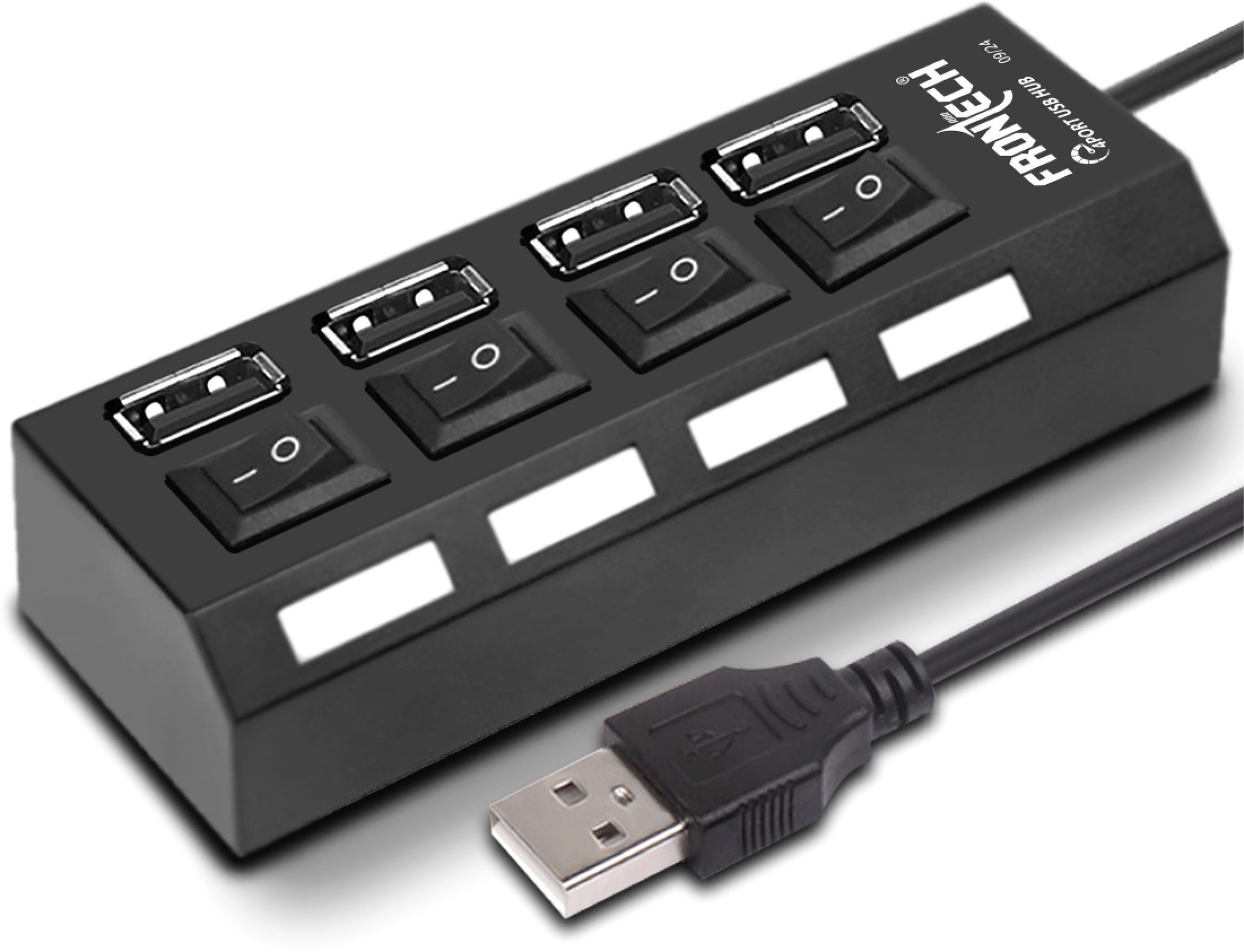 Frontech 4 in 1 | 2.0 Upto 480 Mbps Speed Port| LED | Hub for Laptop, Mobile Plug & Play NC-0033 USB Hub