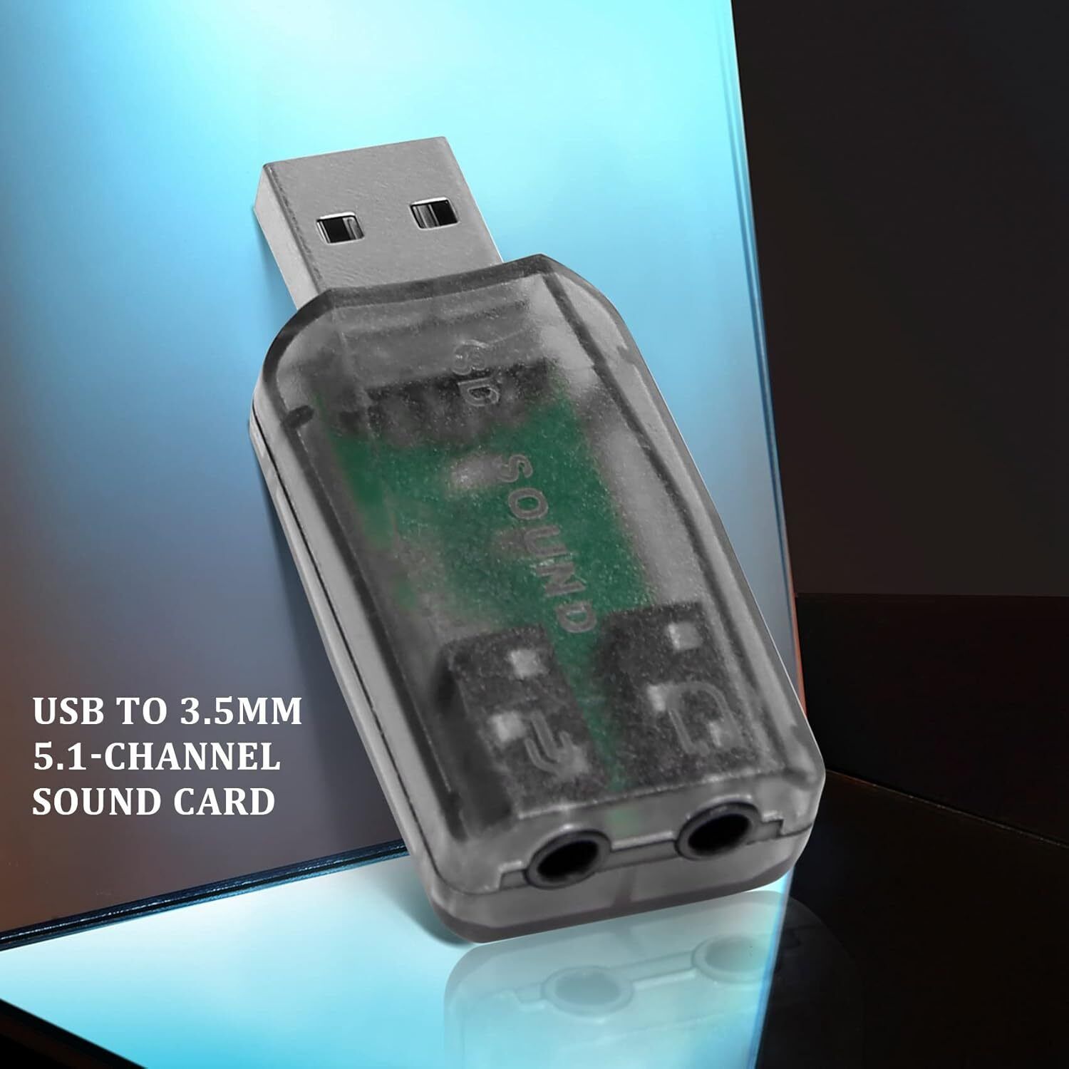 APNA KANHA USB to 3.5mm Stereo Headset 3D Sound Card Audio Adapter for PC, Audio Adapte Laptop Accessory-image-1