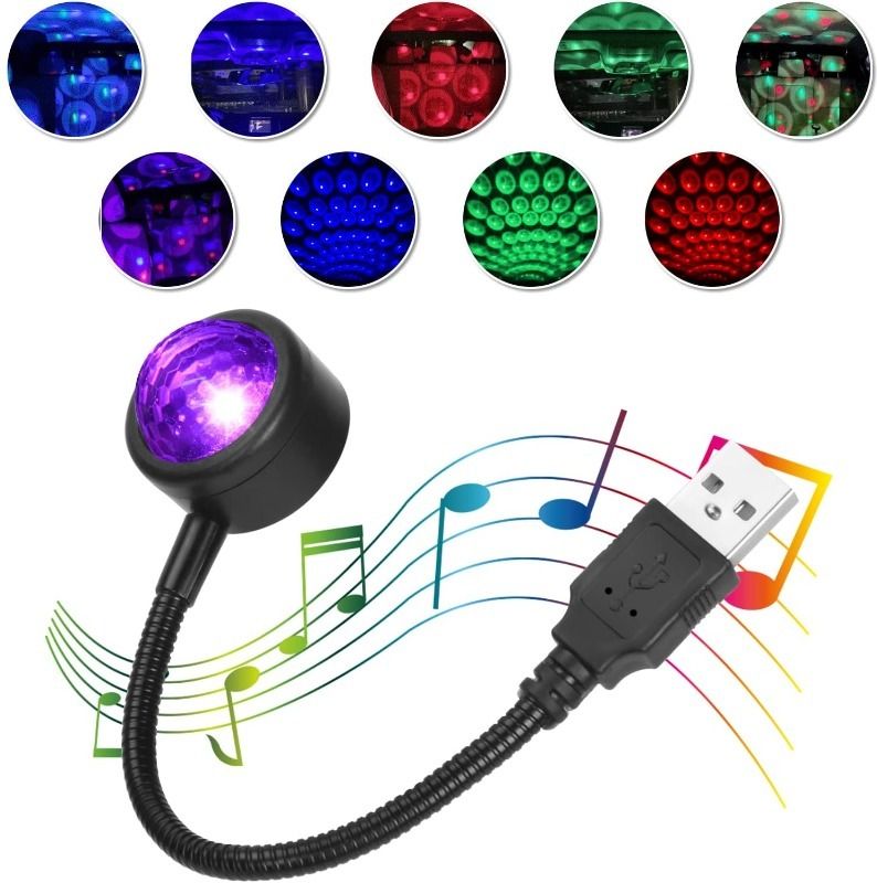Gadgetturbo Disco Light 360 degree flexible portable 7 colour plus 9 functional.modes usb led light Led Light-image-16