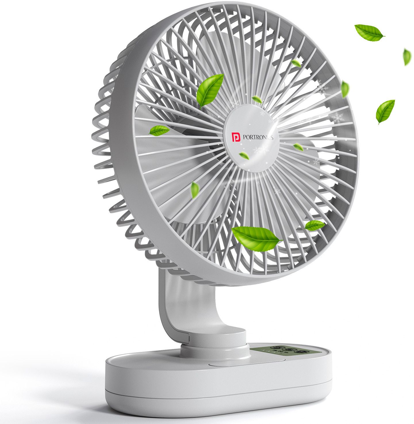 Portronics Airloop Rechargeable Desk Fan with Automatic Oscillation, BLDC Motor & 3 Speeds POR-3435 USB Fan-image-8