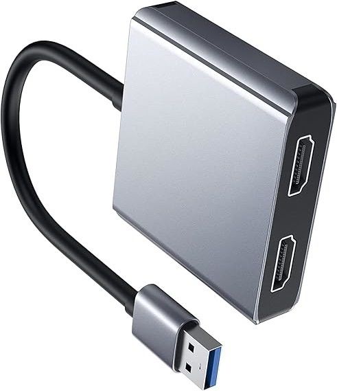 RuhZa USB to Dual HDMI Adapter, 3.0 Dual HDMI Converter 2K Video Audio Multi Monitor USB Hub-image-29