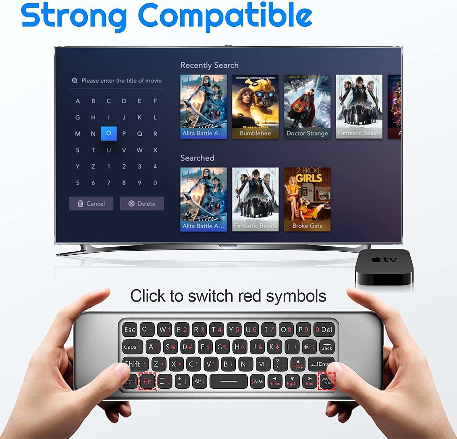 VOOCME Air Mouse 2.4GHz Wireless Keyboard Remote Control Air Mouse Remote Control Wireless Ambidextrous HybridGaming Mousewith Bluetooth-image-35