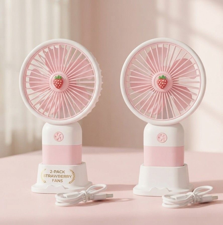 Shuklasmart Strawberry Portable Mini Fan 2-Pack STR-FAN-2PK-01 USB Fan-image-31