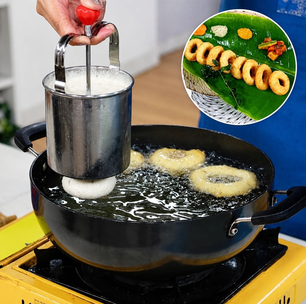 Crispy Mendu Vada maker with perfect shape vadas and with stand Vada Maker-image-39