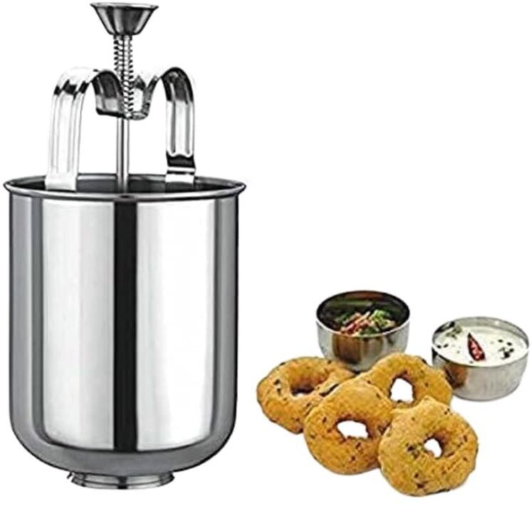 lipzie Premium Stainless Steel Medu Vada Maker with Stand Vada Maker-picture-42