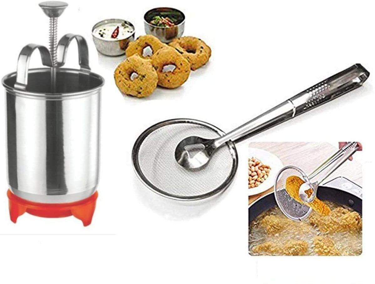 hunitihub Perfectly Shaped Medu Vada and Donut Maker Stainless Steel Vada Maker-picture-38