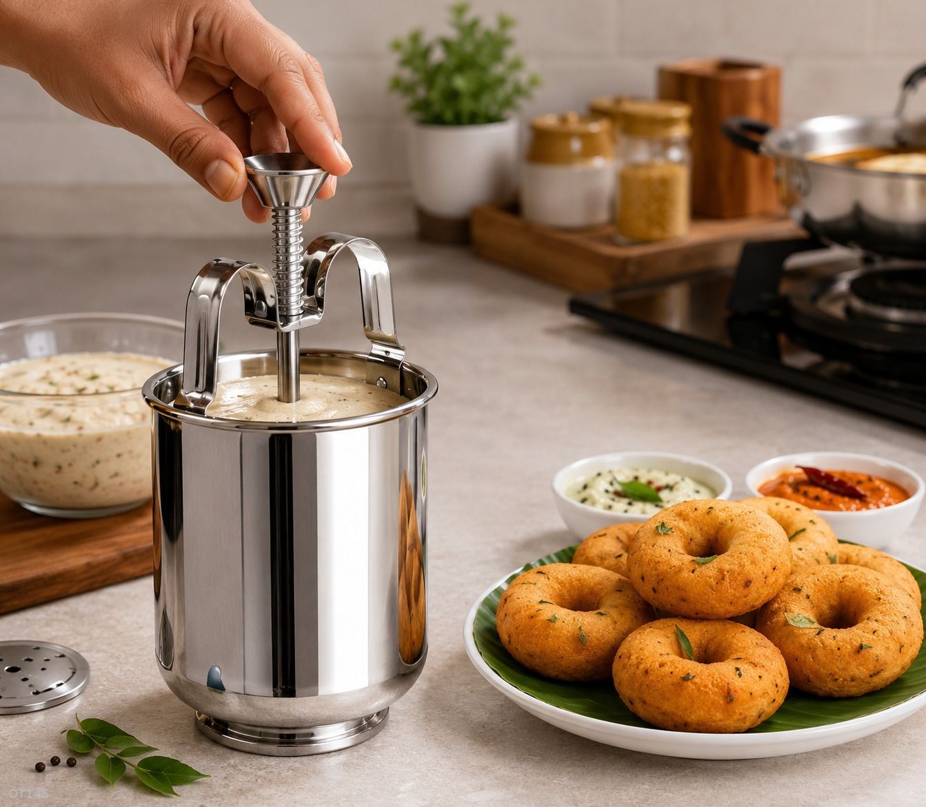 onetara Stainless Steel Medu Vada And Donut Maker @OT27 Vada Maker-picture-15