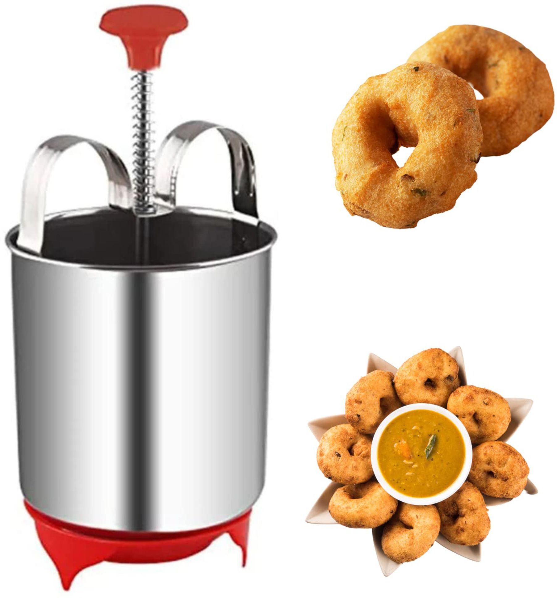Stainless Steel Mendu Vada Maker Push Spring Mechanism With Stand Vada Maker