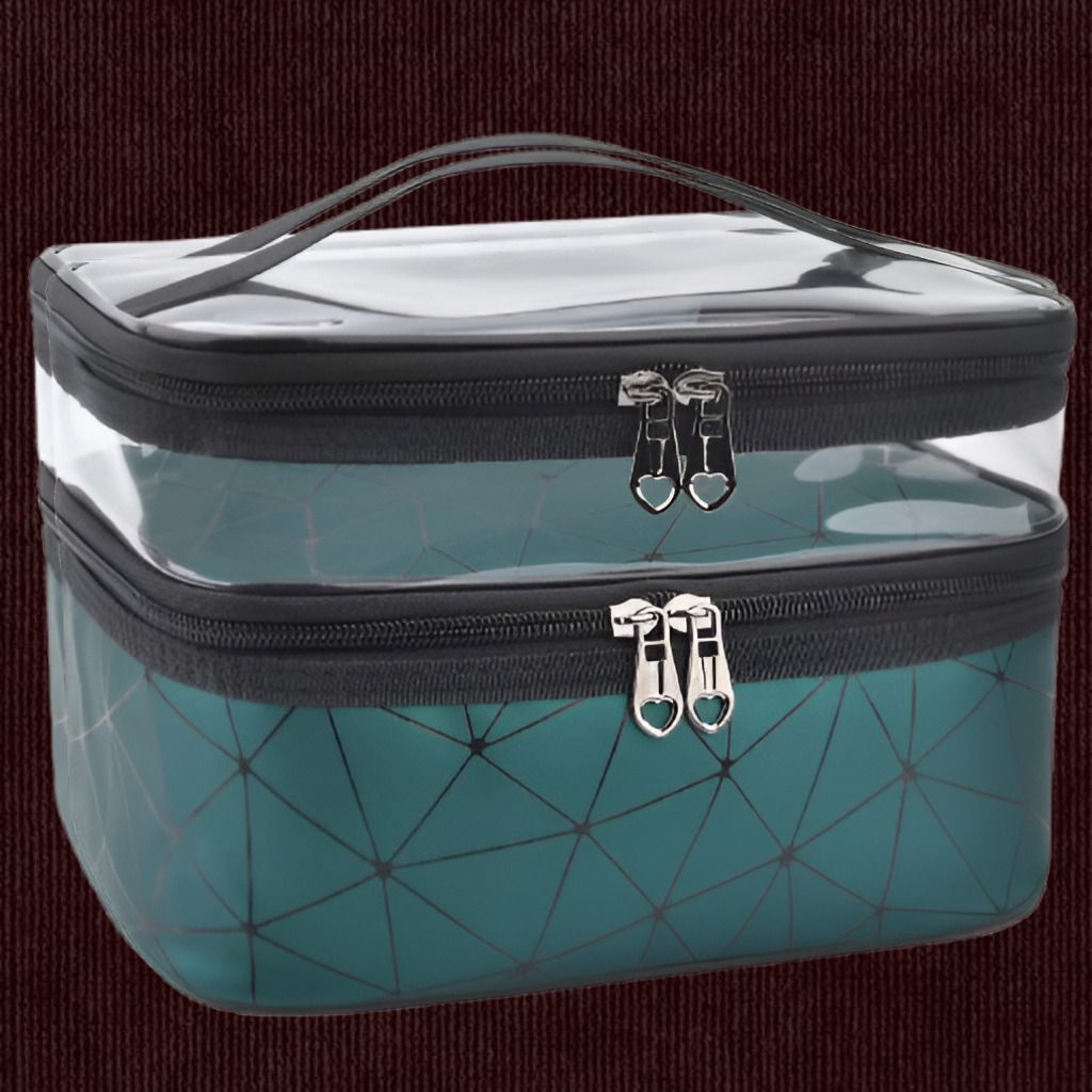 Portable Makeup Organizer Bag with Zipper Compartments Cosmetic Bag Pouch for Girls Vanity Box-image-24