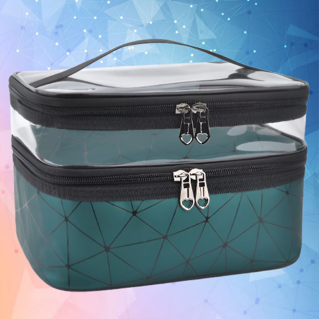 skynest Beauty Carry Organizer with Clear Viewing Section Cosmetic Bag Pouch for Girls Vanity Box-picture-21