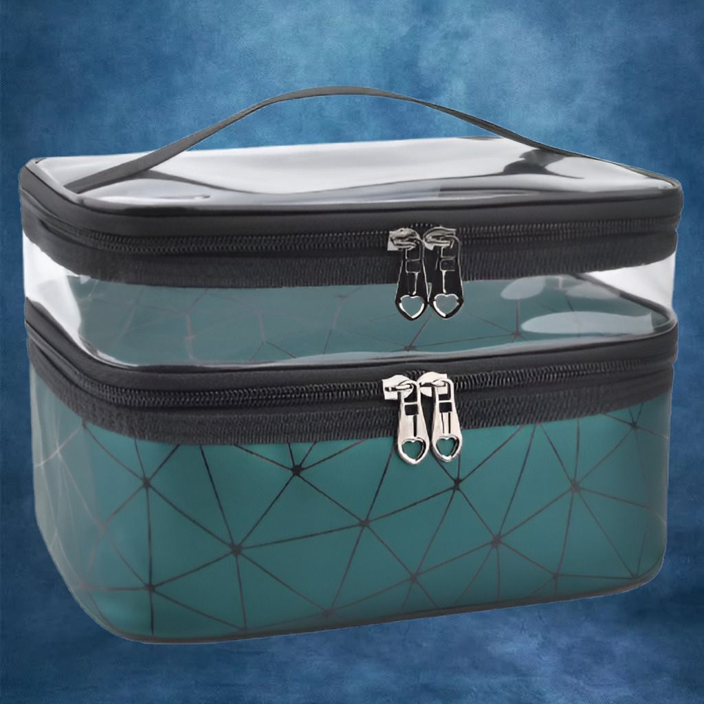 Beauty Storage Case with Easy View Transparent Panel Cosmetic Bag Pouch for Girls Vanity Box-image-9