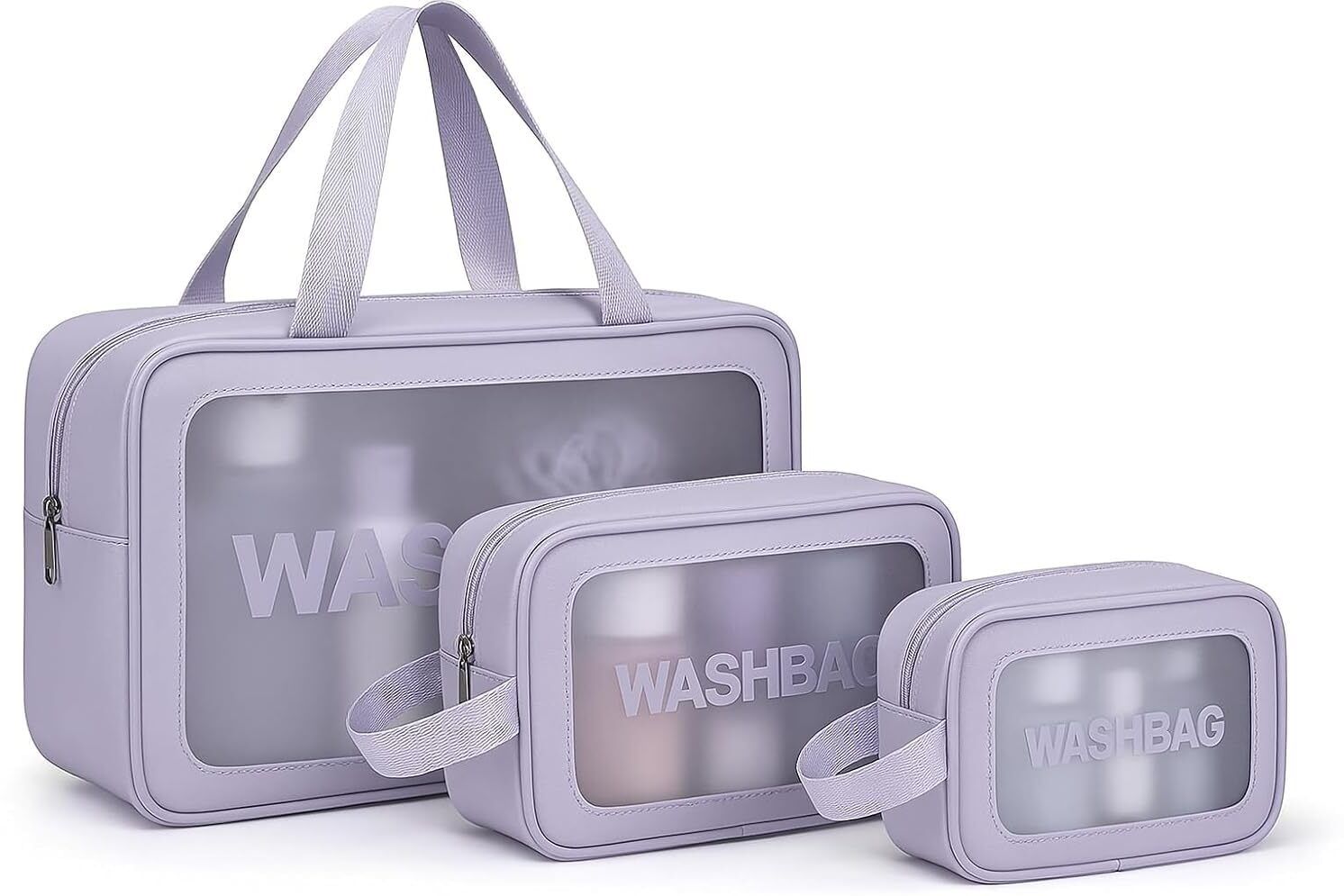 3Pcs Washbag Set, Wash Make Up Bag Waterproof Zippered Washbasg Bag, Vanity Box Function refers to the purpose of Vanity Box. Makeup, Makeup and Jewellery, etc. Vanity Box-image-20