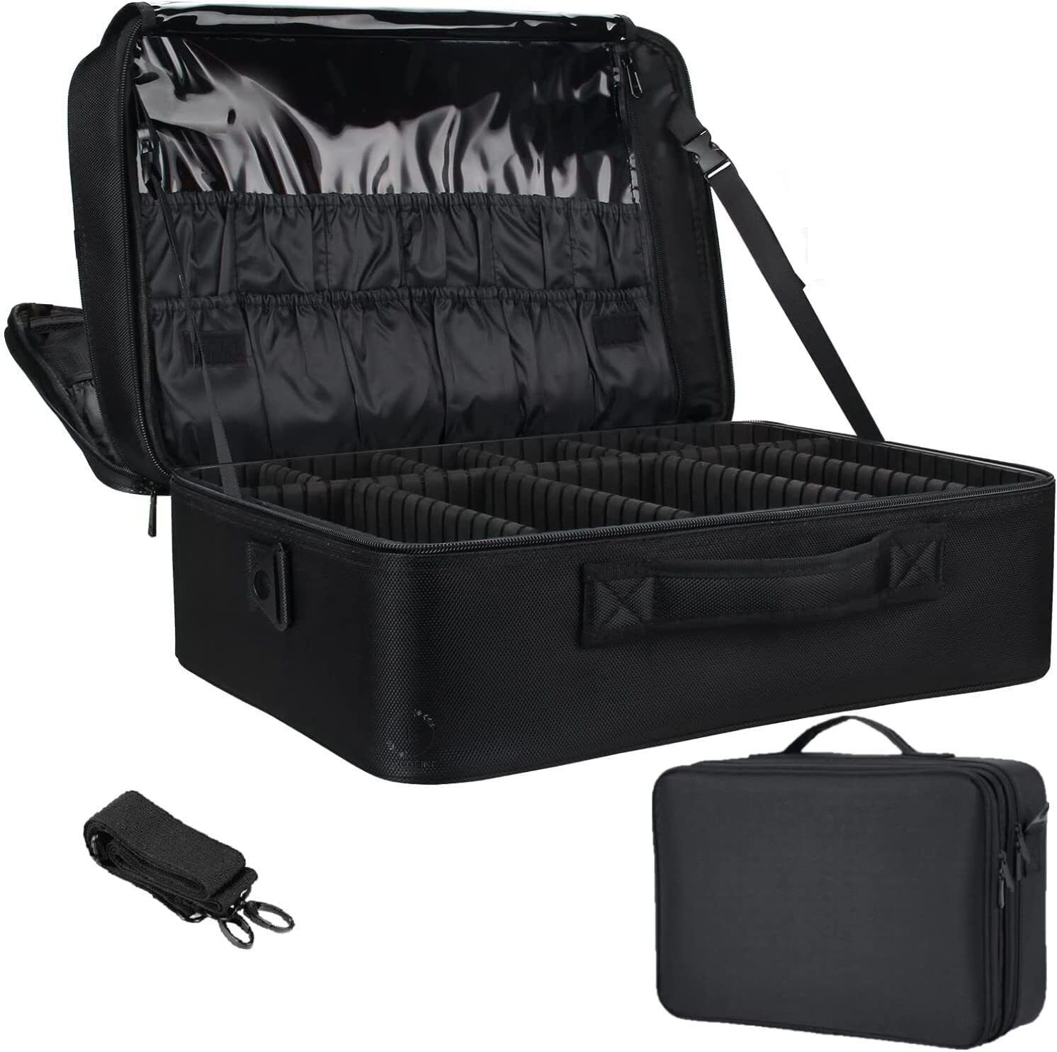 kitchexpo 40CM Makeup Artist Train Case Portable Cosmetic Storage Organizer Box Make Up, Jewelry Vanity Box-picture-2