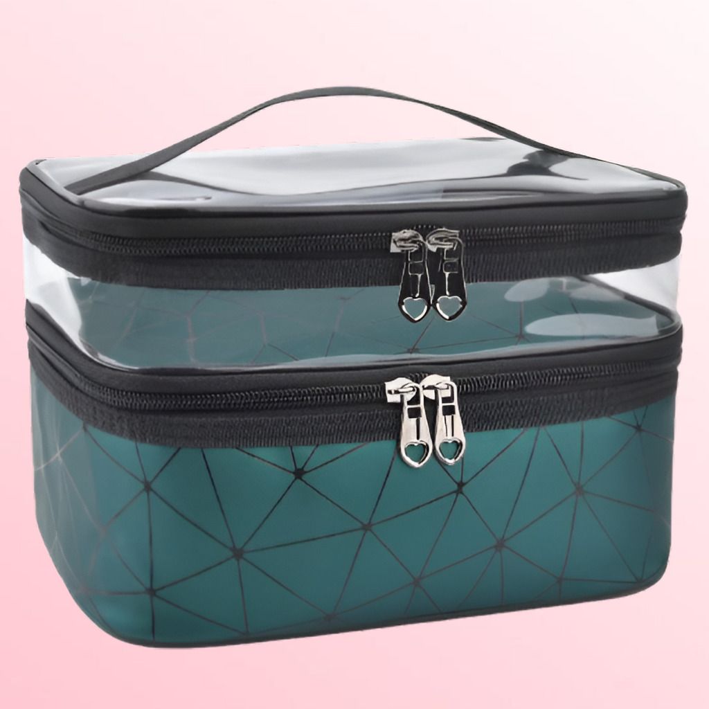 Clear Top Beauty Organizer for Makeup and Accessories Cosmetic Bag Pouch for Girls Vanity Box-image-45
