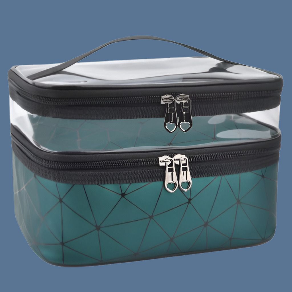 Spacious Travel Cosmetic Bag with Zipper Access Cosmetic Bag Pouch for Girls Vanity Box-image-24