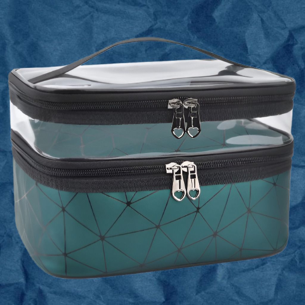 Beauty Storage Organizer with Easy Access Compartments Cosmetic Bag Pouch for Girls Vanity Box-image-4