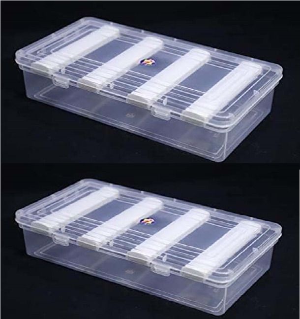 Multipurpose Plastic 2 Boxes Each Box with 4 Rod Stick for Women and Girls ,Organizer Case For Jewellery, Bangles Box, Lockable Vanity Box, ( Pack Of 2 ) Vanity Box-image-13