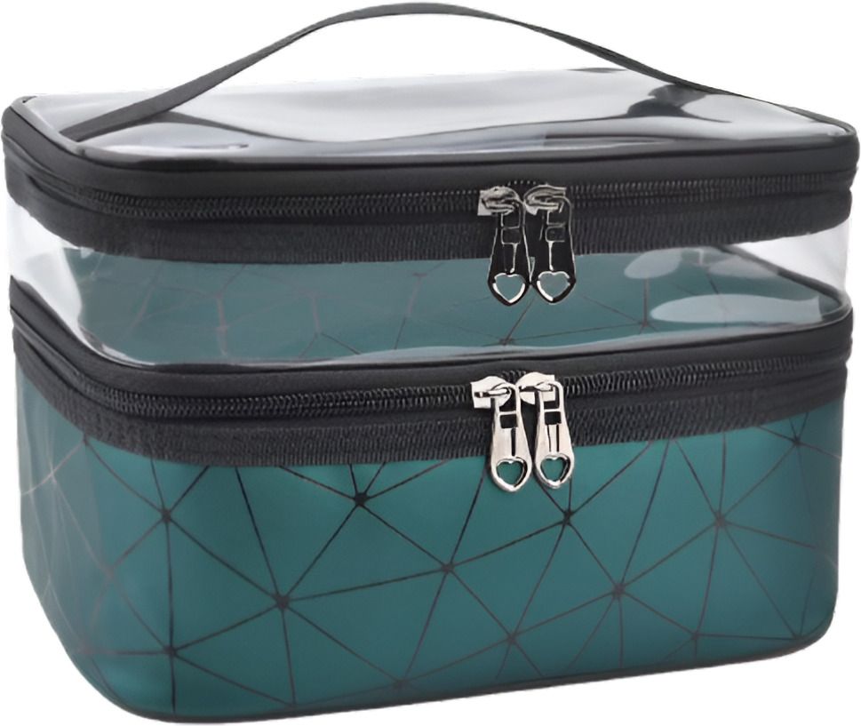 Convenient Cosmetic Carry Case with Dual Sections Cosmetic Bag Pouch for Girls Vanity Box-image-16