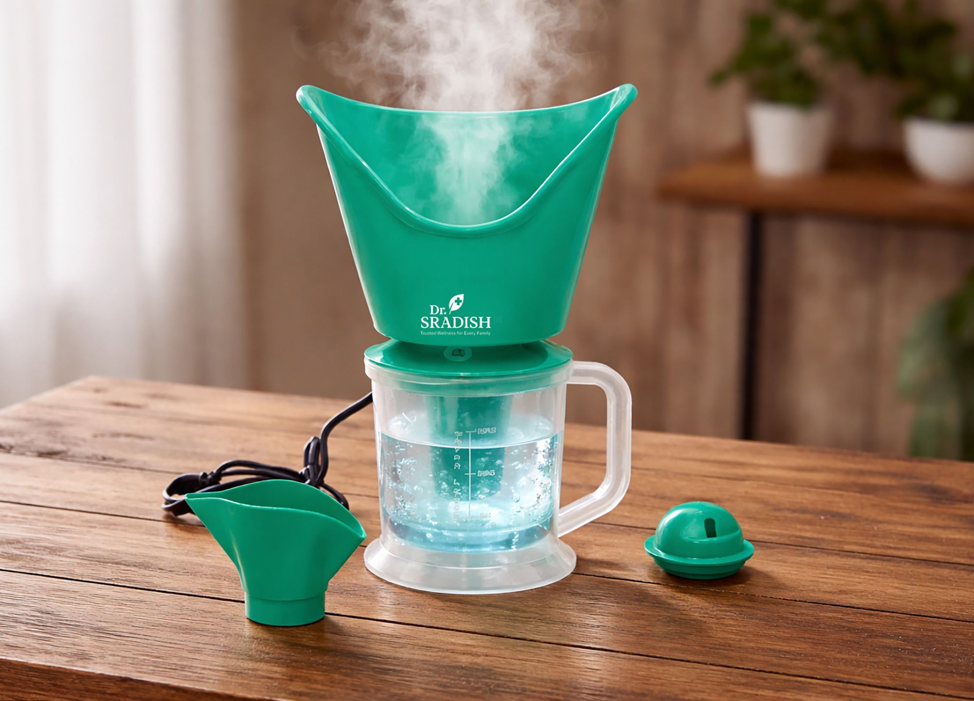 DR. SRADISH 3 in 1 Facial Steamer for Face Nano Ionic Steam Measuring Jar & Nose Attachment Vaporizer-image-14