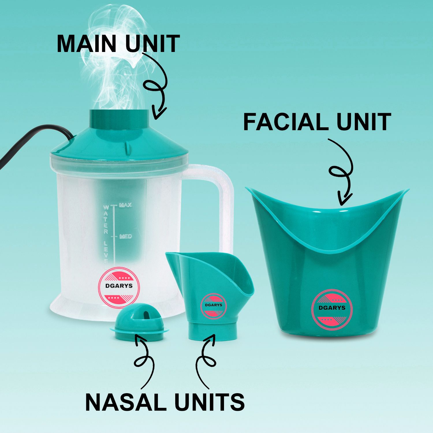 DGARYS 3-in-1 Vaporizer Steamer for Cold and Cough, Face Steam, and Inhalation Vaporizer