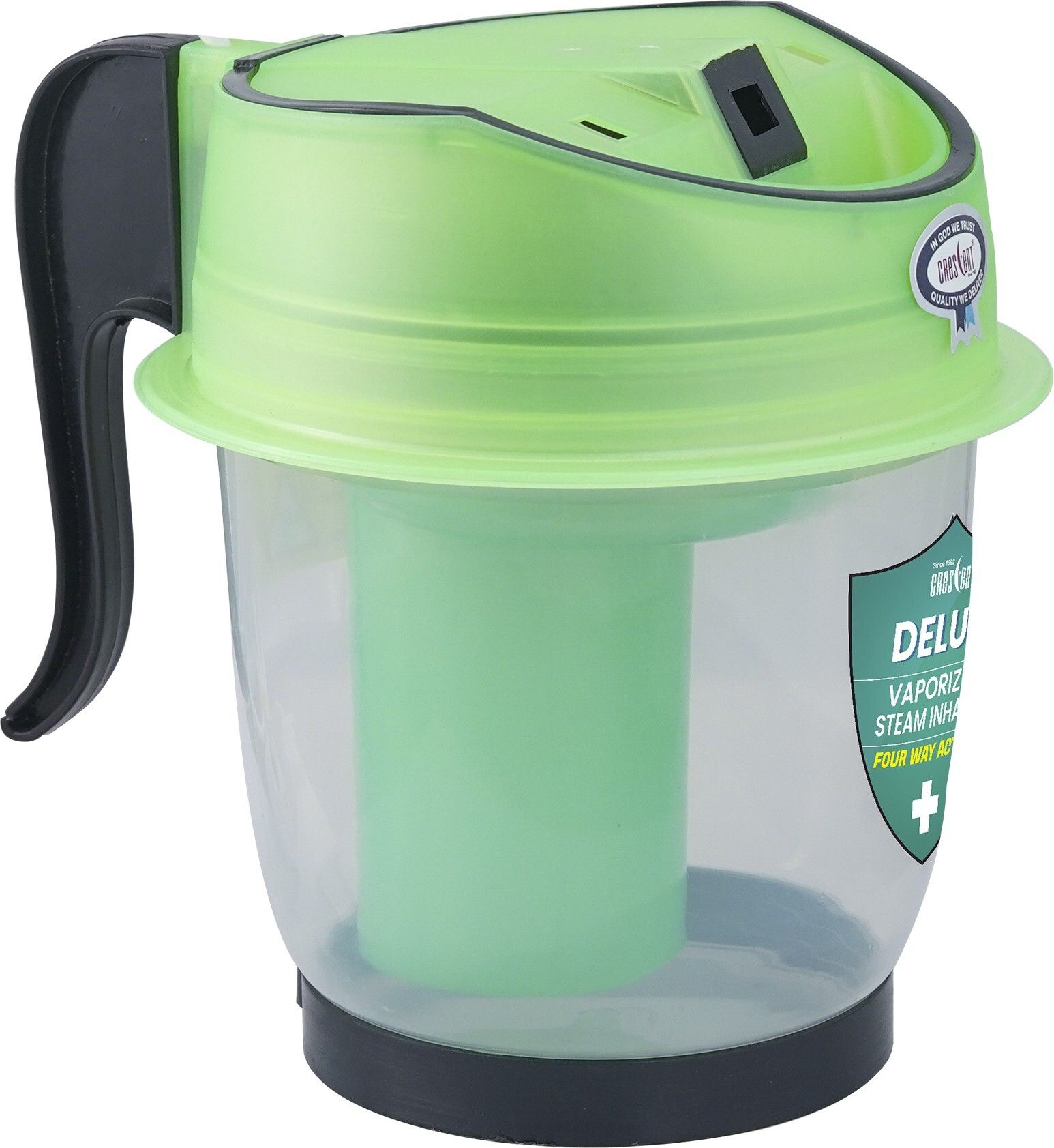 CRESCENT Delux Vaporizer Steam Inhaler 4 Way Action, Vaporizer / Facial Steamer / Steam Inhaler ( Ice Green, Transparent ) Vaporizer