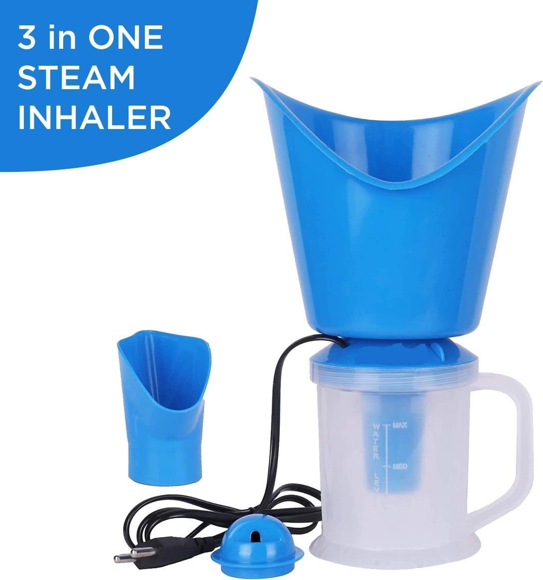 CURESURE Face, Nose, Cough Steamer 3 in 1 Plastic Steam Evaporator, Nozzle Inhaler, Vaporizer-image-17