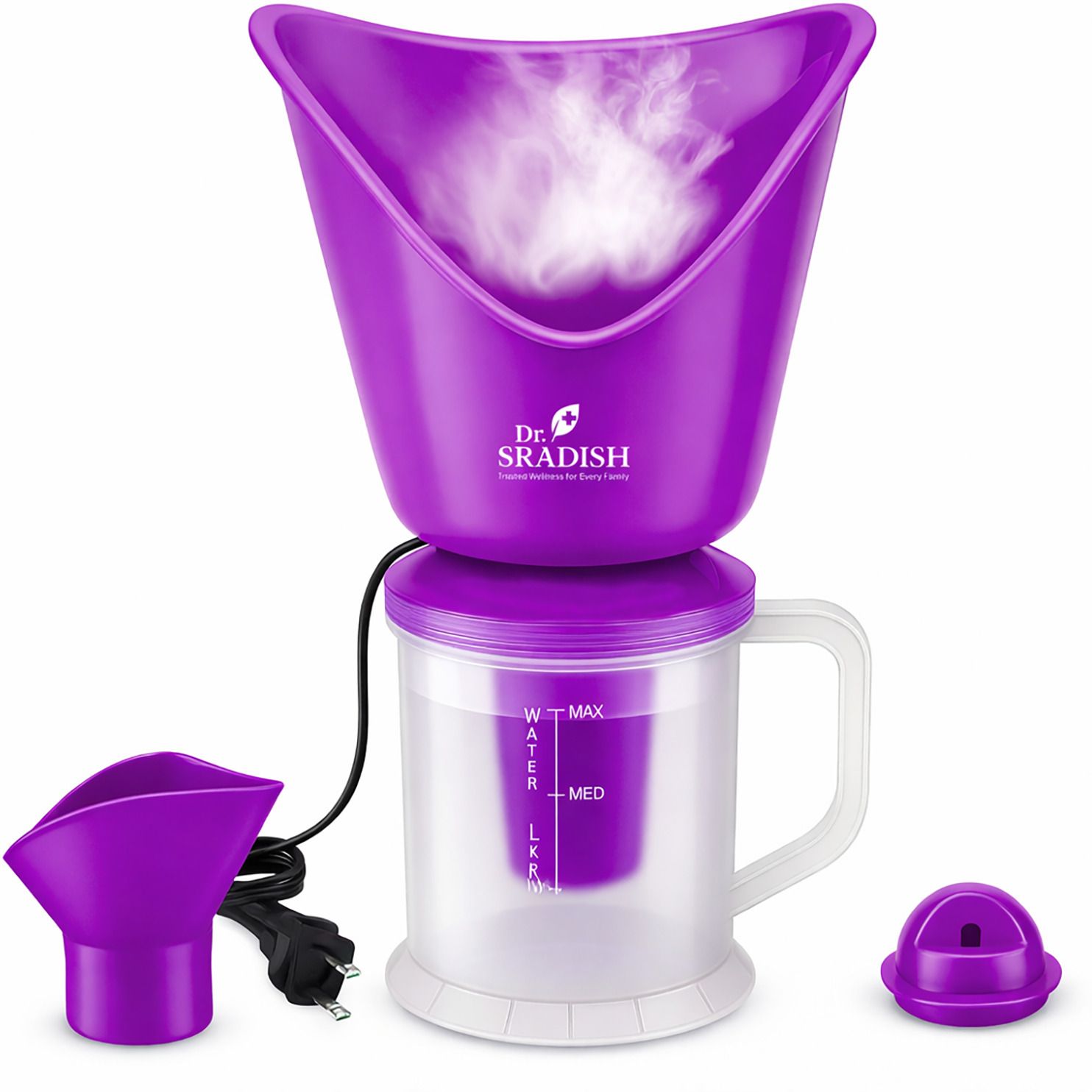 DR. SRADISH Facial Steamer for Glowing Skin Deep Cleansing Steam Opens Pores, Hydrates Skin Vaporizer