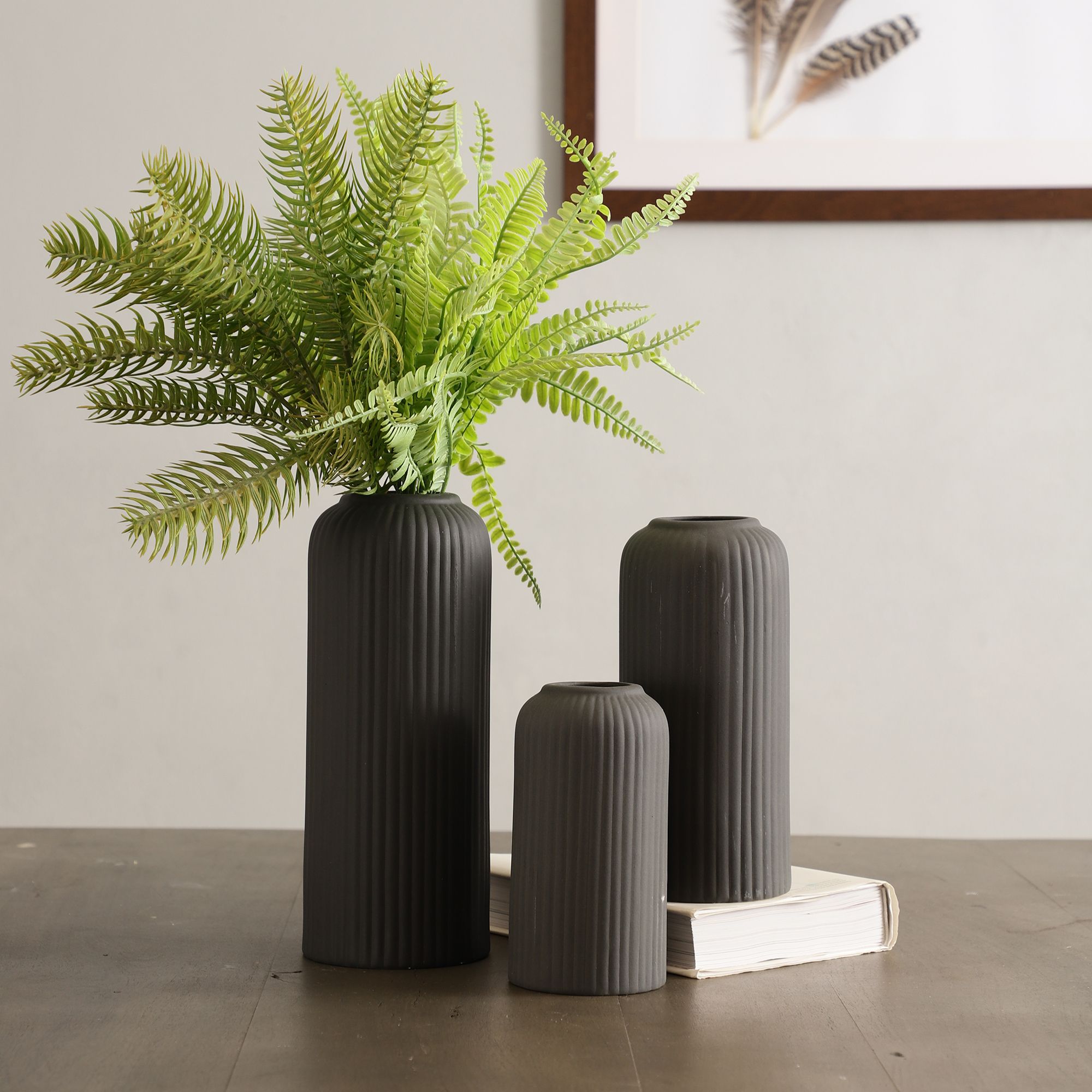 the decor mantra Modern Decorative Ceramic Vases for Home Decor pack of 3 Ceramic Vase-picture-10