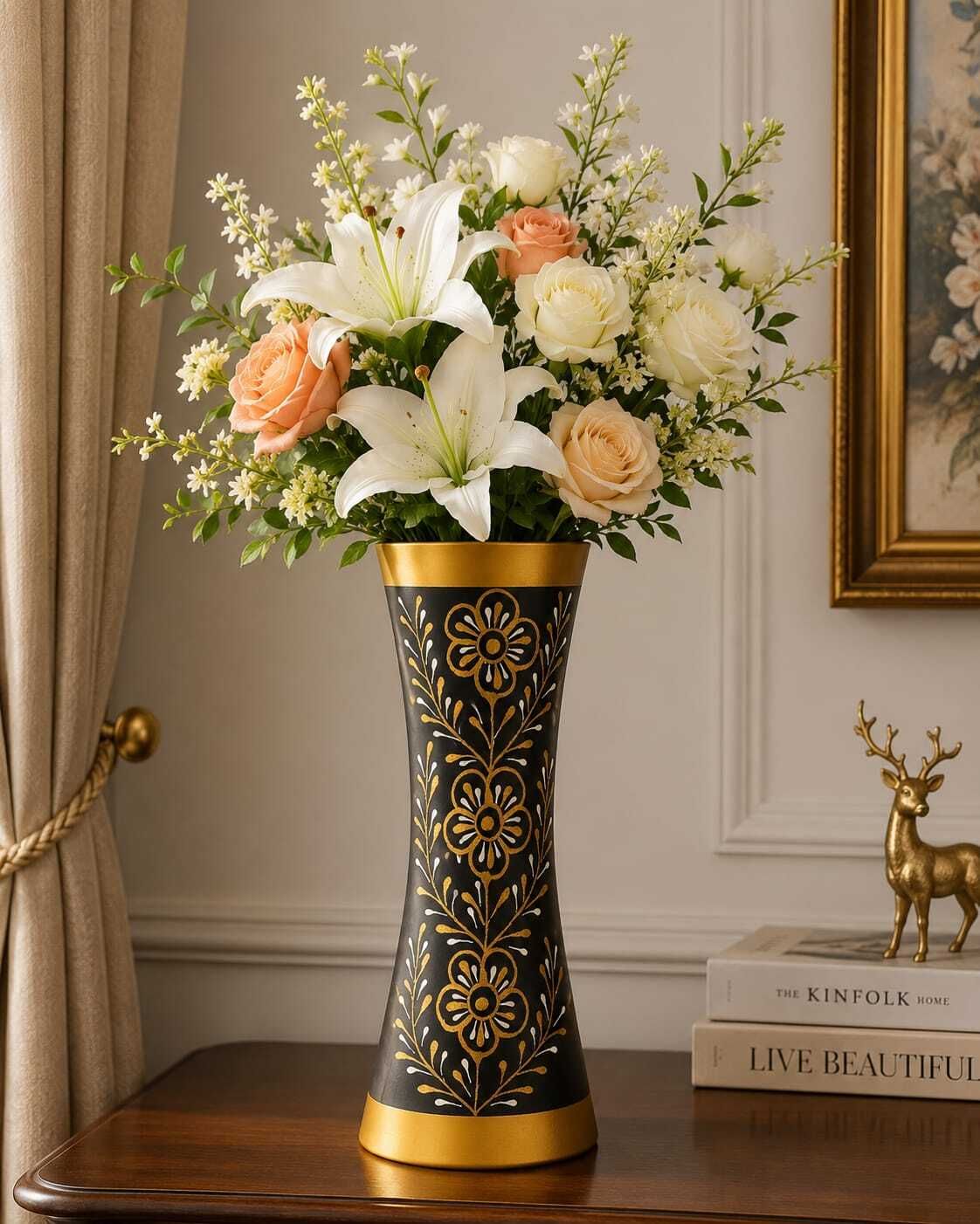 Table Flower Vase for Home Decor Bedroom Living Room Office |Decorative Wooden Vase-image-38