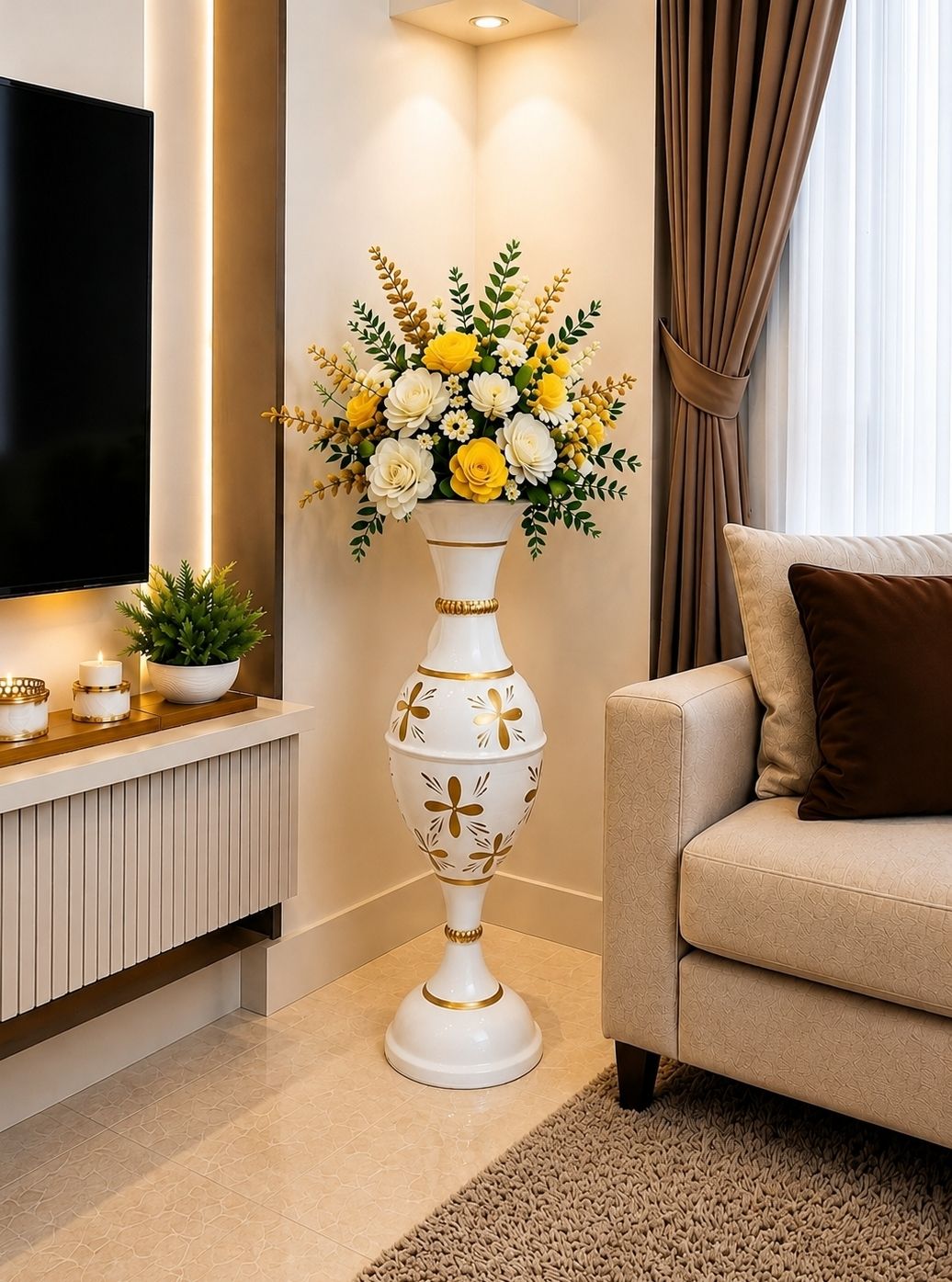 Luxury Flared Top Metal Vase 24 Inch Iron Vase-image-20